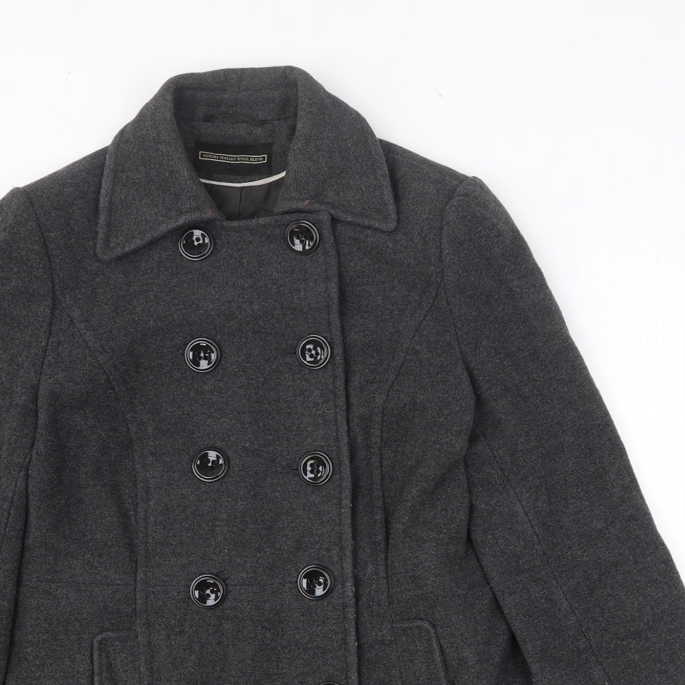 Womens UK Size 12 BHS Grey Overcoat