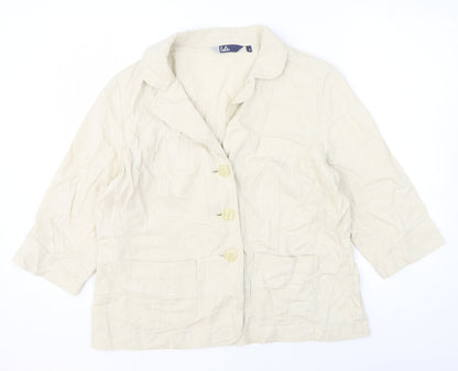 Edinburgh Wool Mill Womens Beige Jacket Size 18 Button