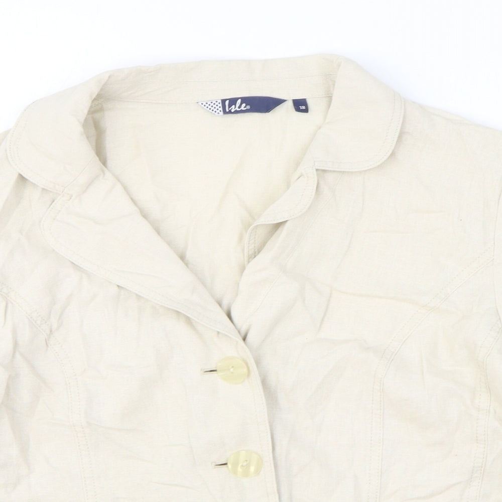 Edinburgh Wool Mill Womens Beige Jacket Size 18 Button