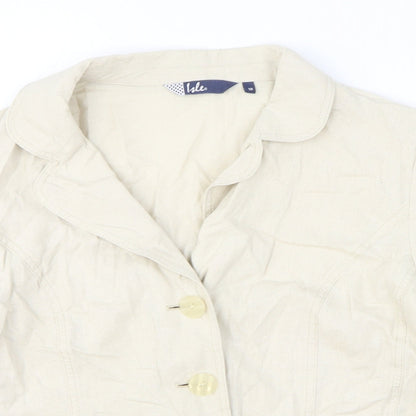 Edinburgh Wool Mill Womens Beige Jacket Size 18 Button