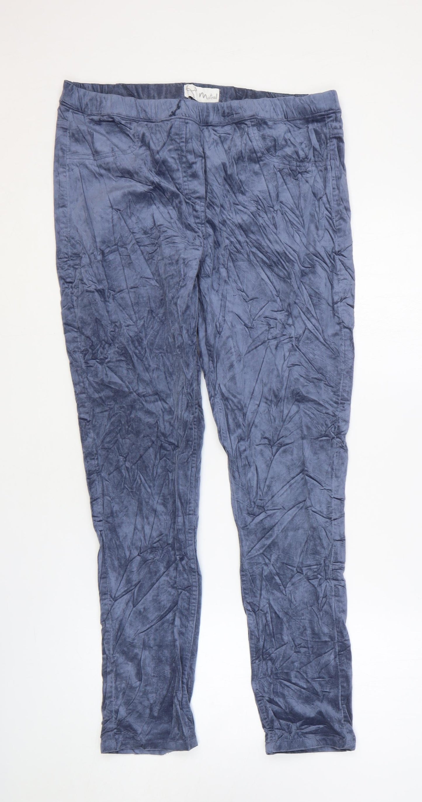 Mistral Womens Blue Cotton Tapered Jeans Size 12 L27 in Regular