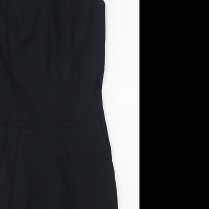 New Look Womens Black Polyester A-Line Size 10 Round Neck Zip