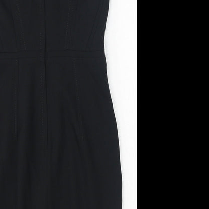 New Look Womens Black Polyester A-Line Size 10 Round Neck Zip