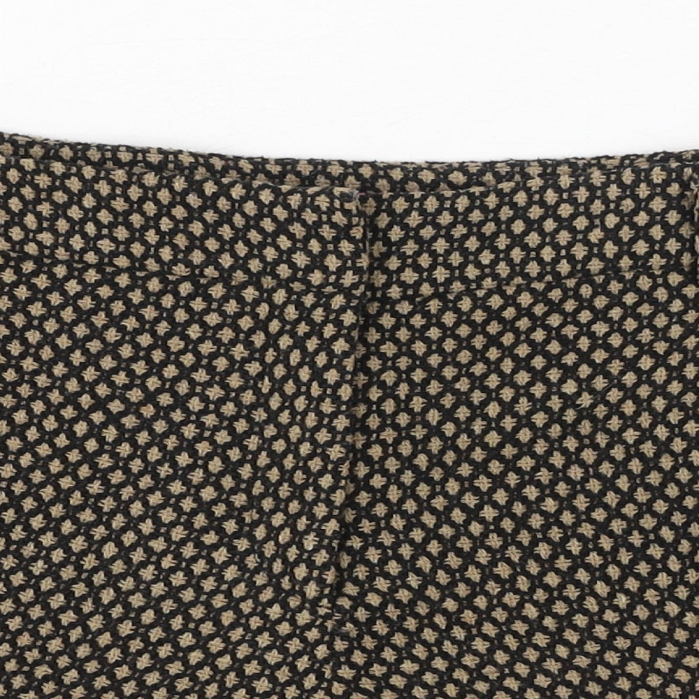 Boohoo Womens Beige Geometric Polyester Chino Shorts Size 14 L12.5 in Regular Zip