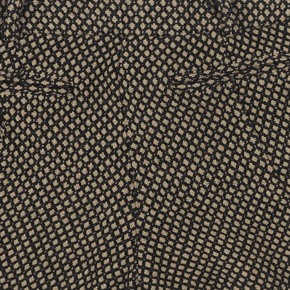 Boohoo Womens Beige Geometric Polyester Chino Shorts Size 14 L12.5 in Regular Zip