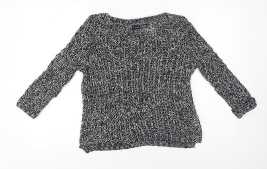 Primark Womens Black Crew Neck Acrylic Pullover Jumper Size 8