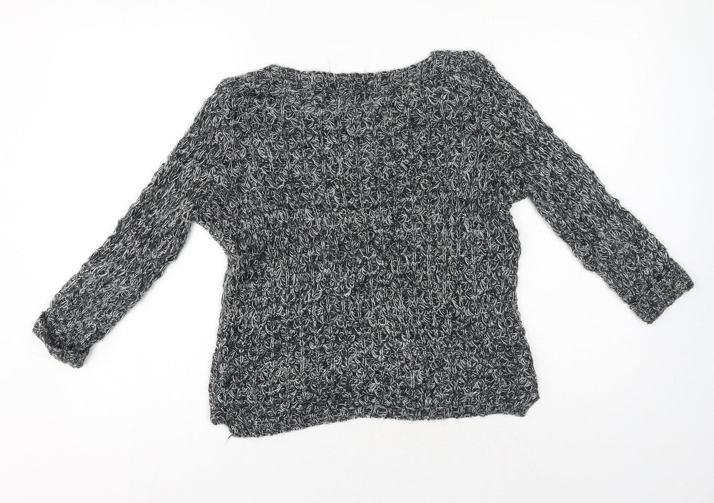 Primark Womens Black Crew Neck Acrylic Pullover Jumper Size 8