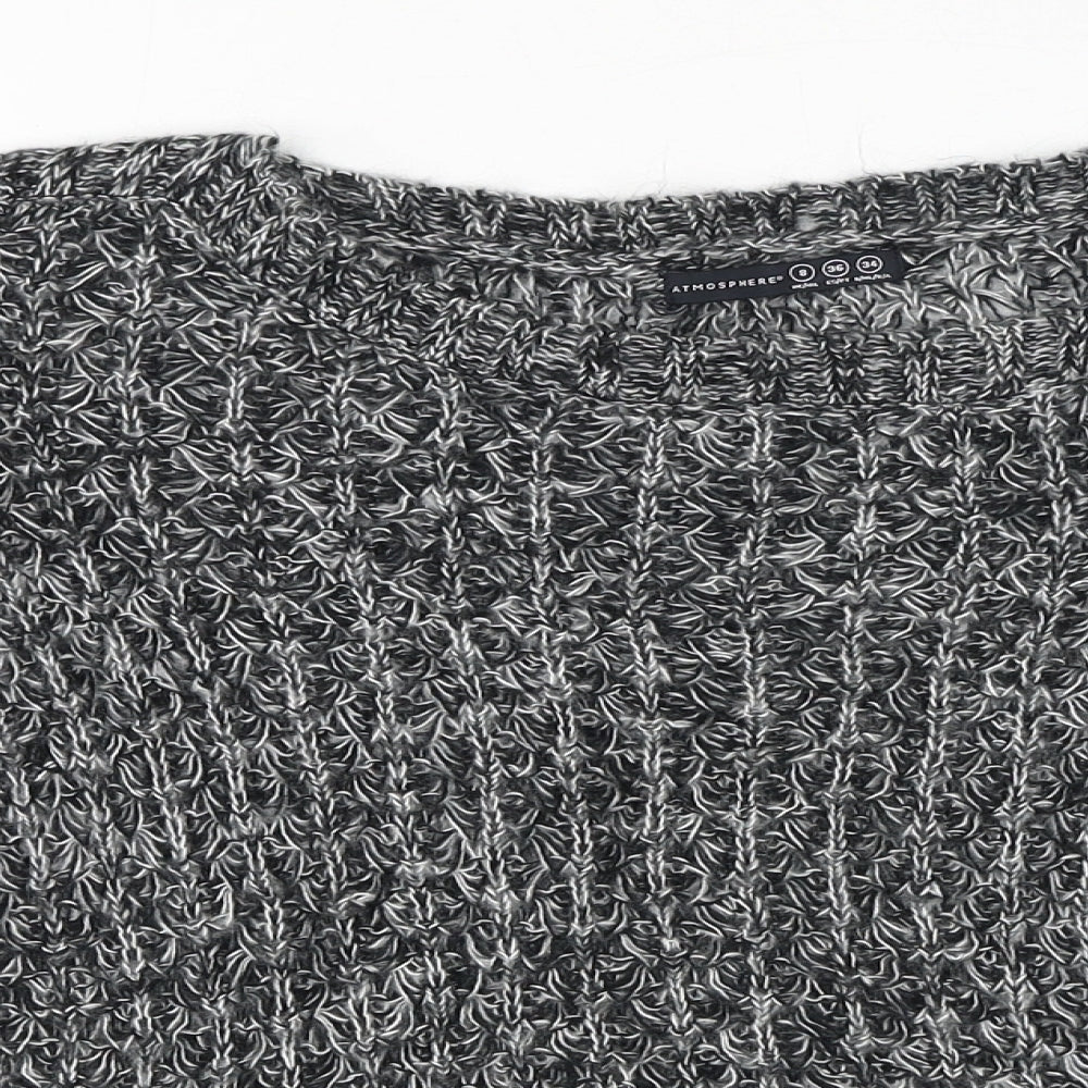 Primark Womens Black Crew Neck Acrylic Pullover Jumper Size 8