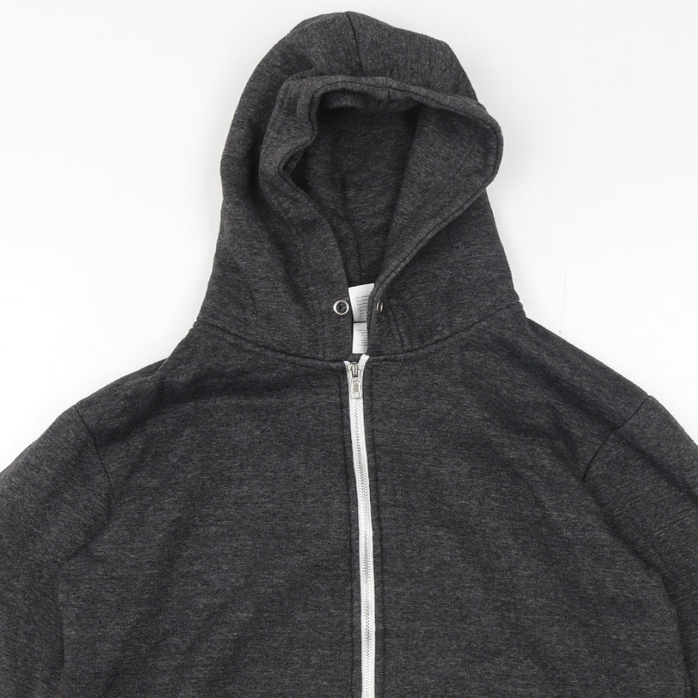 American Authentic Mens Grey High Neck Polyester Full Zip Jumper Size S
