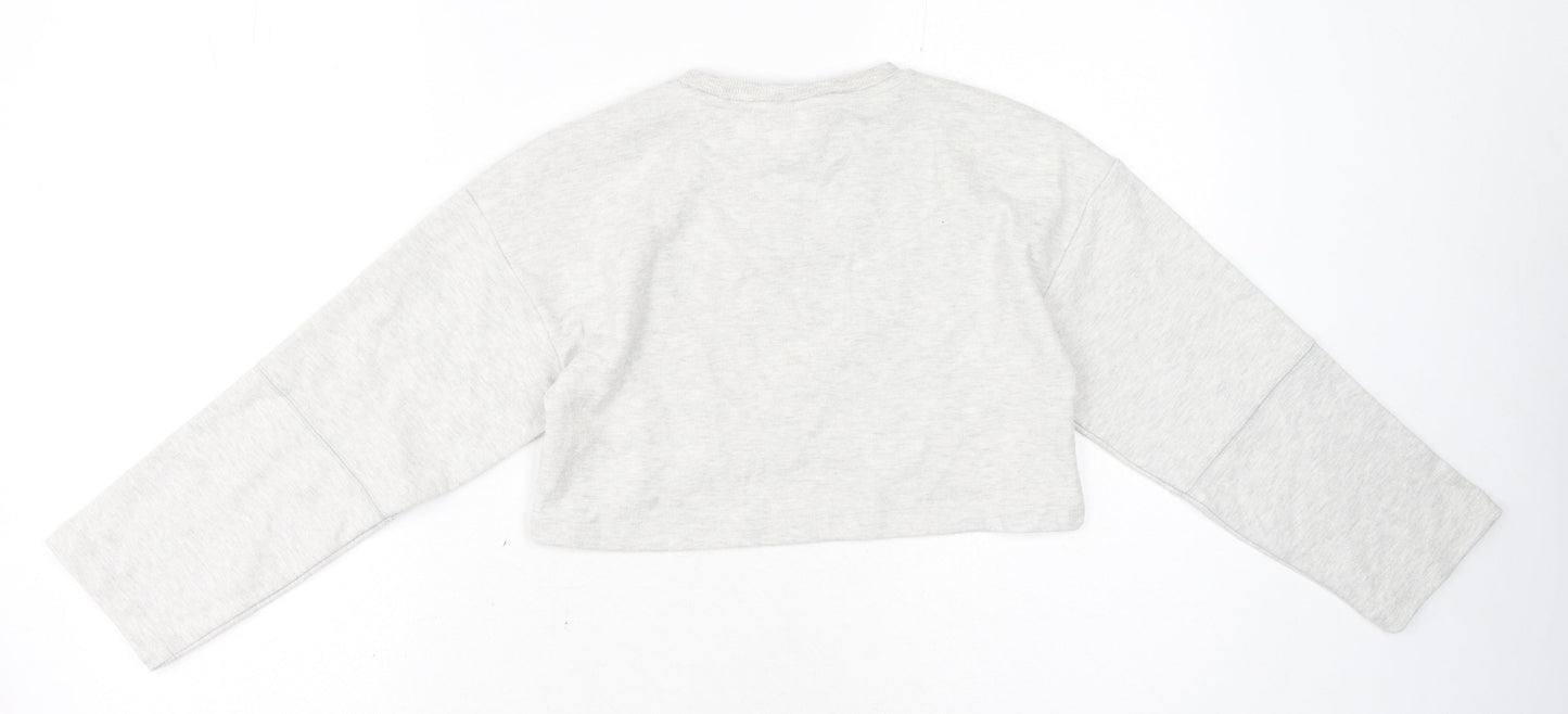 Zara Girls Grey Polyester Pullover Sweatshirt Size 9 Years Pullover
