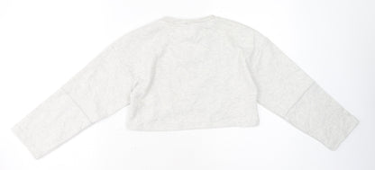Zara Girls Grey Polyester Pullover Sweatshirt Size 9 Years Pullover