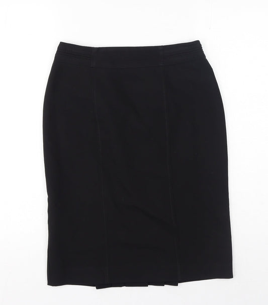 Debenhams Womens Black Polyester A-Line Skirt Size 6 Zip