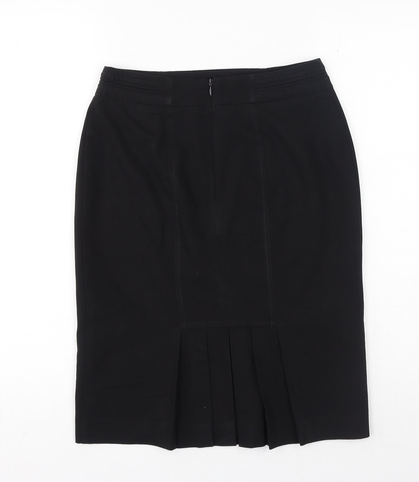 Debenhams Womens Black Polyester A-Line Skirt Size 6 Zip