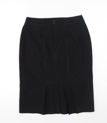 Debenhams Womens Black Polyester A-Line Skirt Size 6 Zip