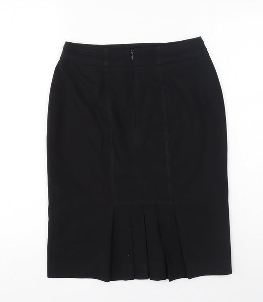Debenhams Womens Black Polyester A-Line Skirt Size 6 Zip