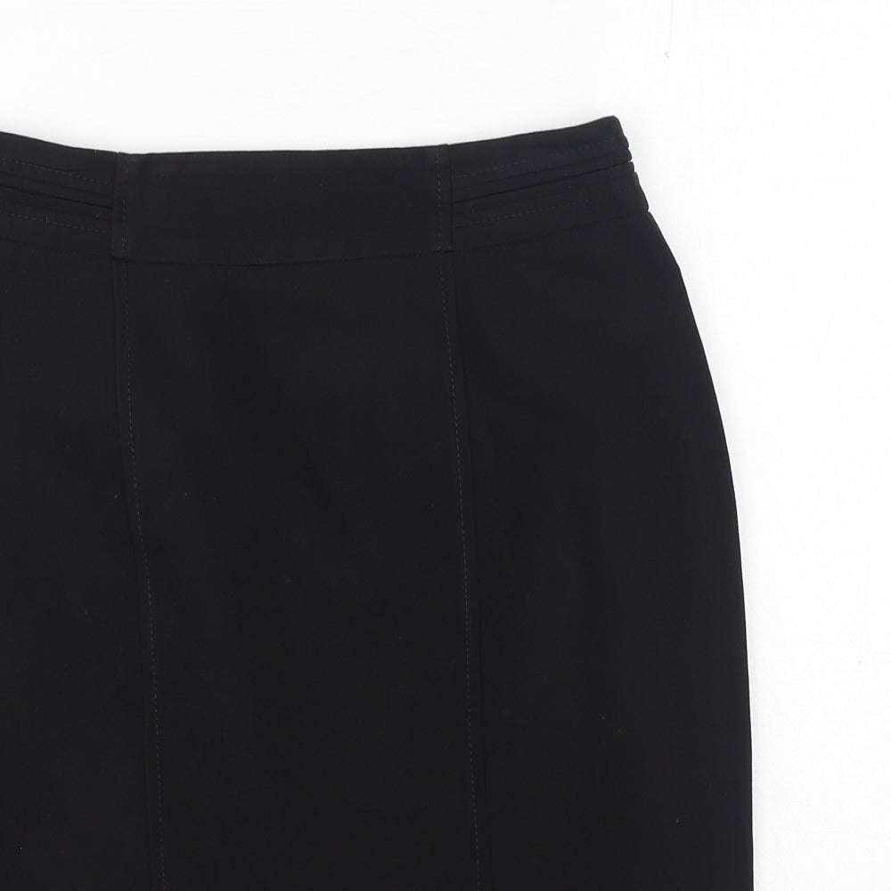 Debenhams Womens Black Polyester A-Line Skirt Size 6 Zip