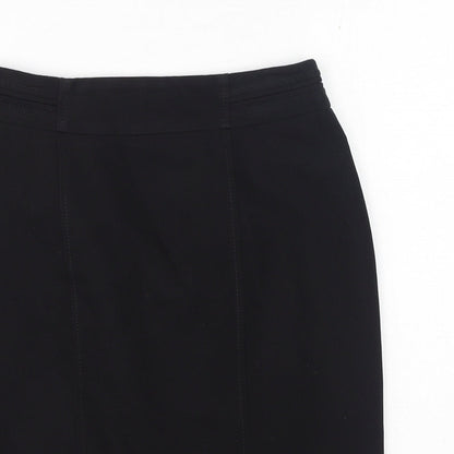 Debenhams Womens Black Polyester A-Line Skirt Size 6 Zip