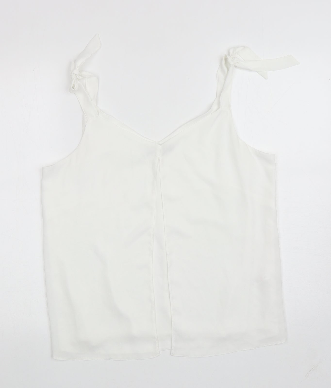 George Womens White Polyester Camisole Blouse Size 12 Scoop Neck