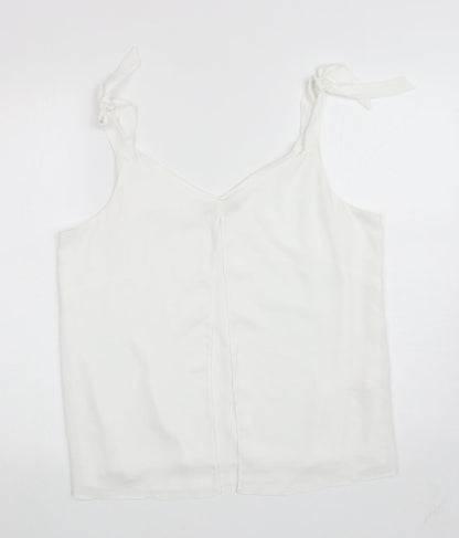 George Womens White Polyester Camisole Blouse Size 12 Scoop Neck