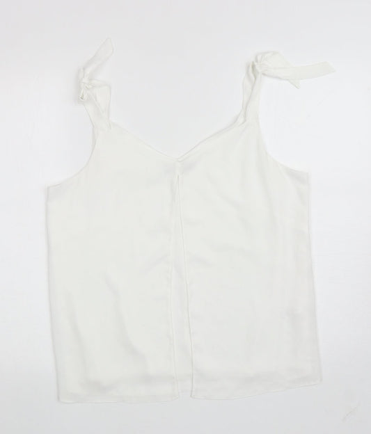 George Womens White Polyester Camisole Blouse Size 12 Scoop Neck