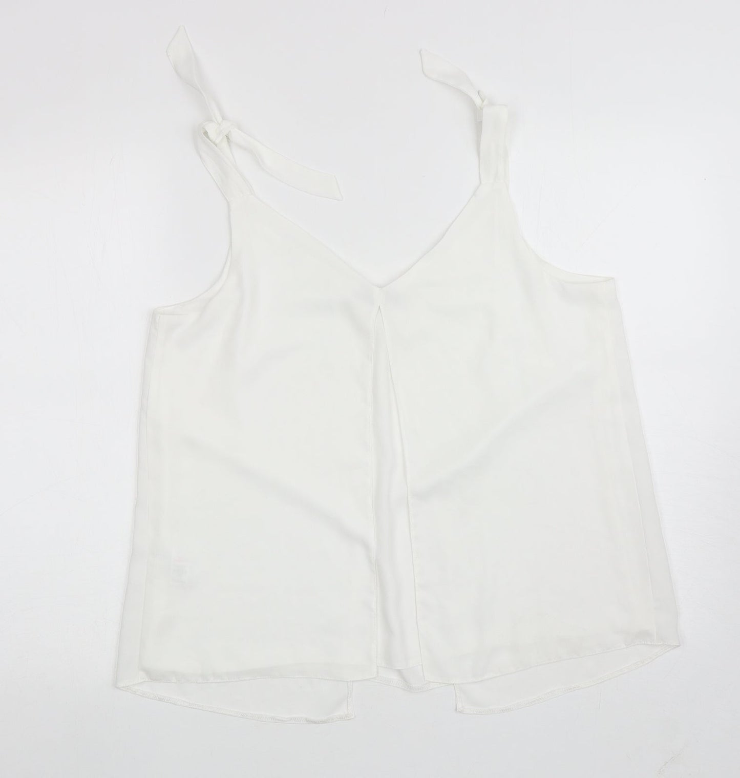 George Womens White Polyester Camisole Blouse Size 12 Scoop Neck