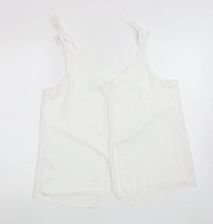 George Womens White Polyester Camisole Blouse Size 12 Scoop Neck
