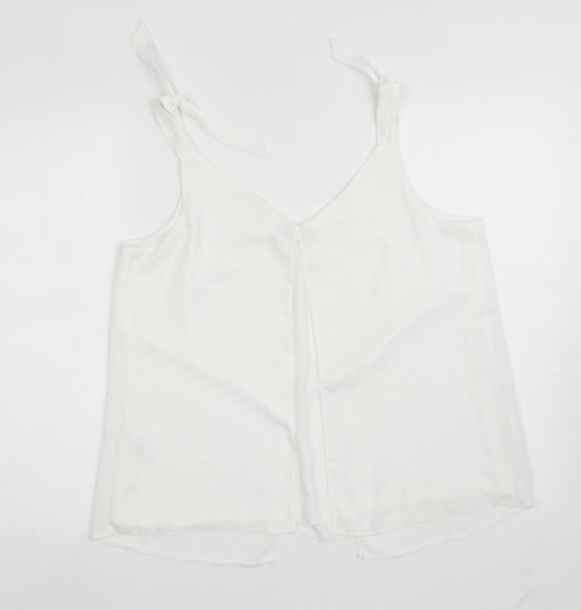 George Womens White Polyester Camisole Blouse Size 12 Scoop Neck