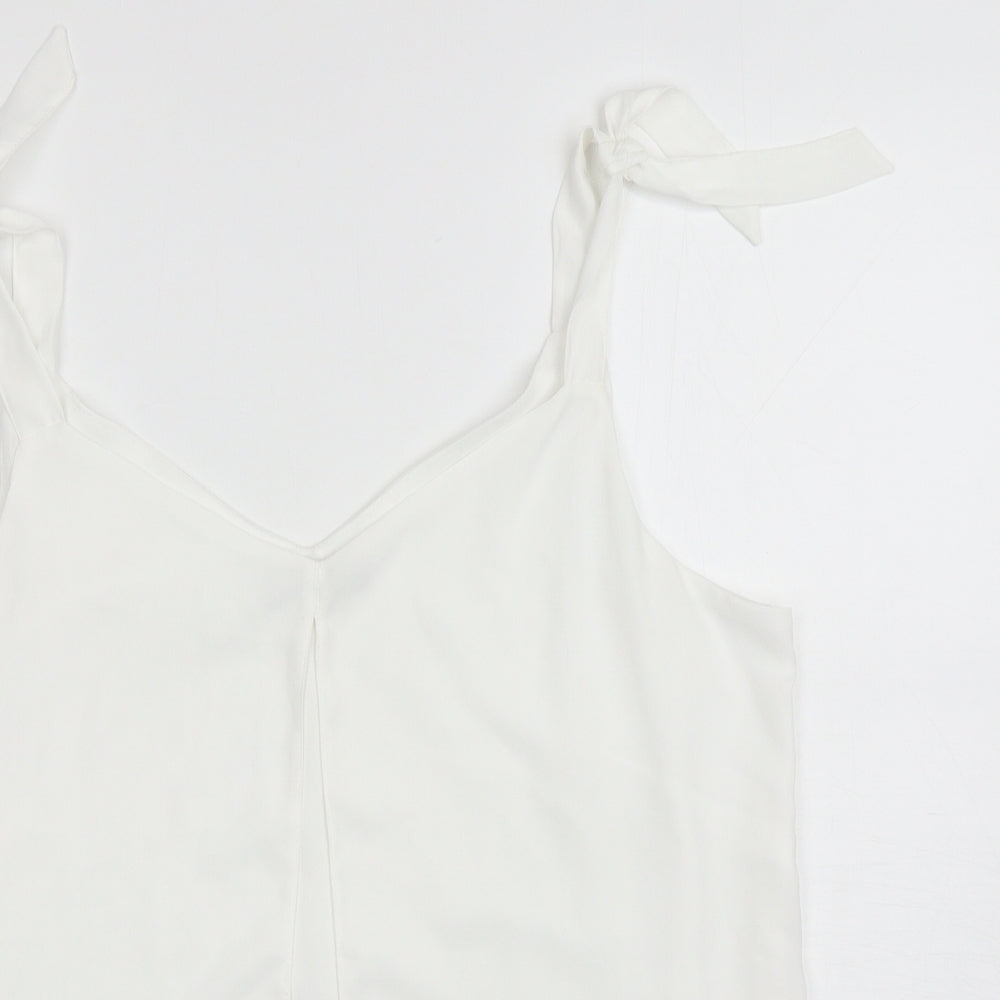 George Womens White Polyester Camisole Blouse Size 12 Scoop Neck