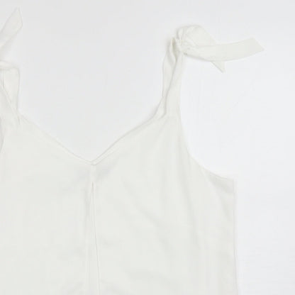 George Womens White Polyester Camisole Blouse Size 12 Scoop Neck