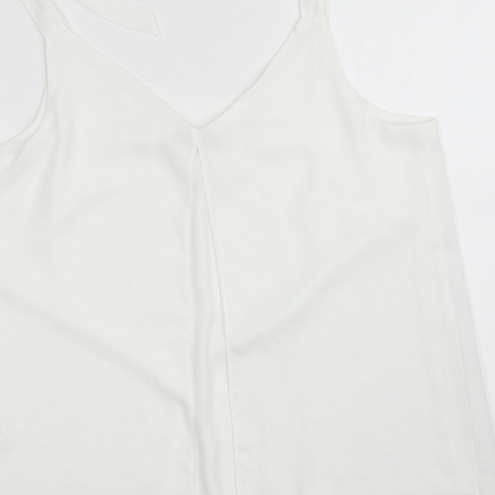 George Womens White Polyester Camisole Blouse Size 12 Scoop Neck