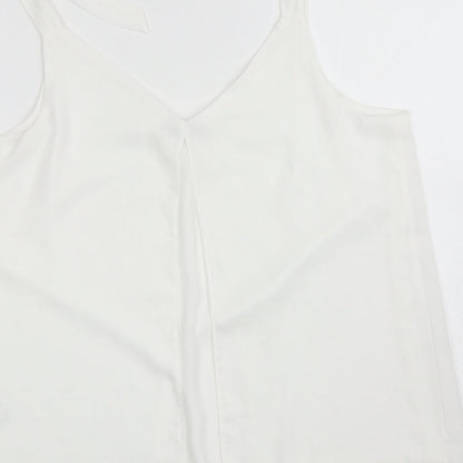 George Womens White Polyester Camisole Blouse Size 12 Scoop Neck
