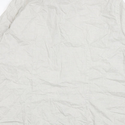 Strellson Mens Beige Plaid Polyester Button-Up Size 16.5 Collared Button