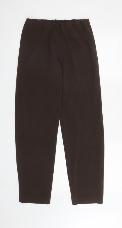 Classics Womens Brown Polyester Trousers Size 12 L29 in Regular