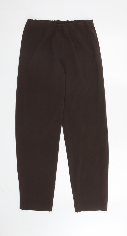 Classics Womens Brown Polyester Trousers Size 12 L29 in Regular