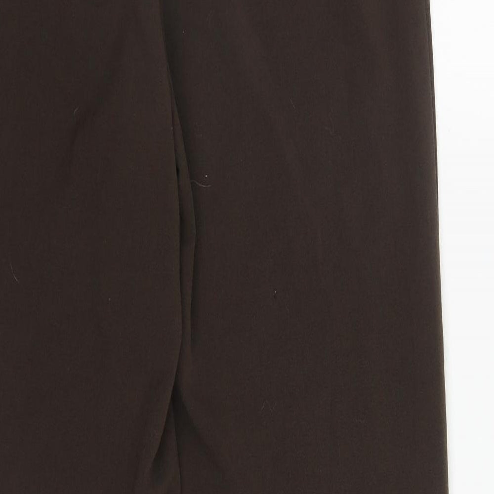 Classics Womens Brown Polyester Trousers Size 12 L29 in Regular