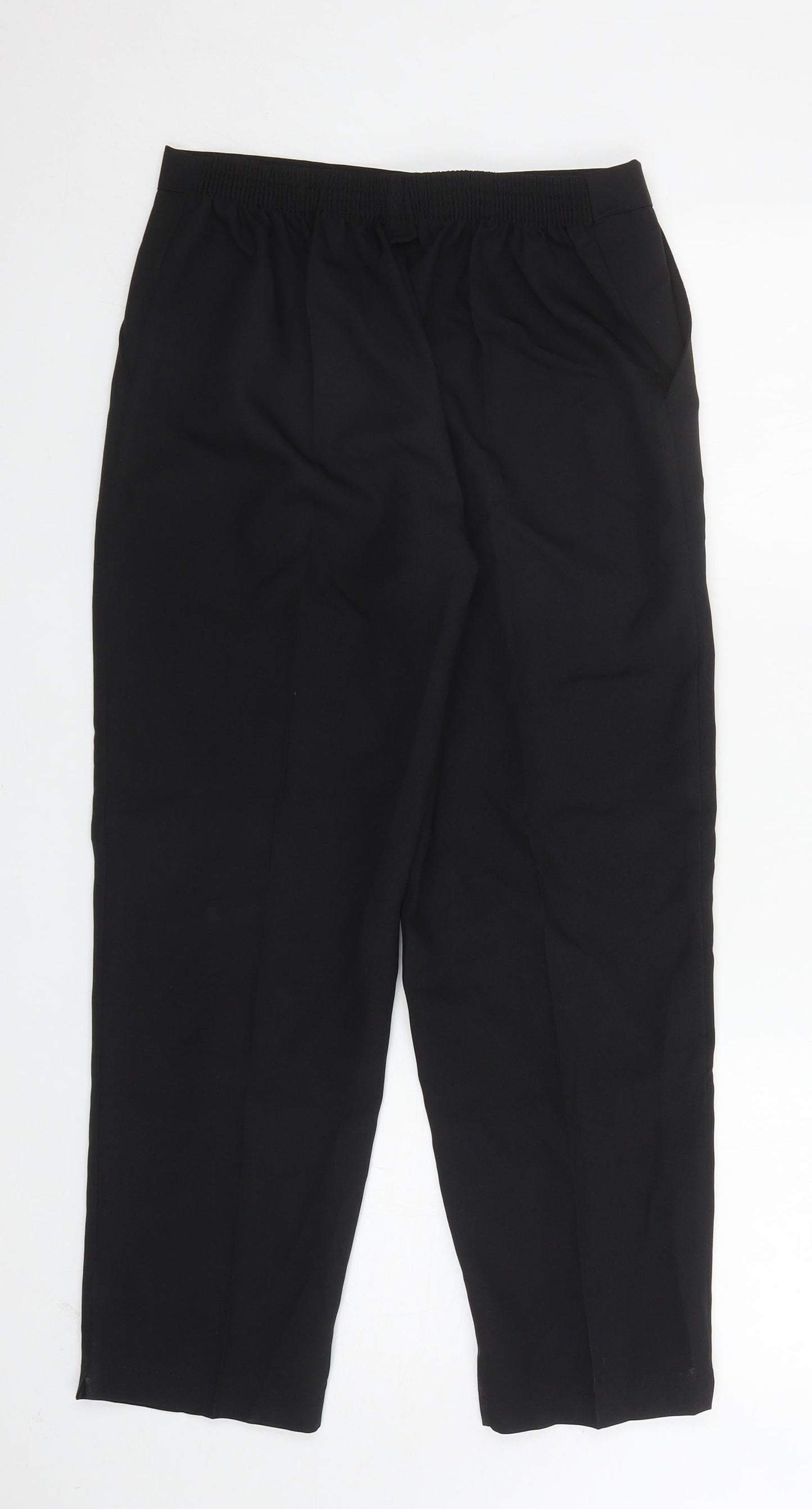 Womens UK Size 14 Preworn Regular Fit  Black Trousers
