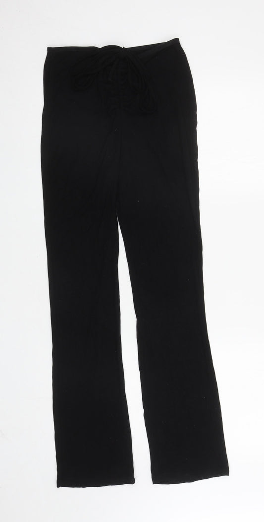 SheIn Womens Black Viscose Trousers Size XS L29.5 in Regular Drawstring
