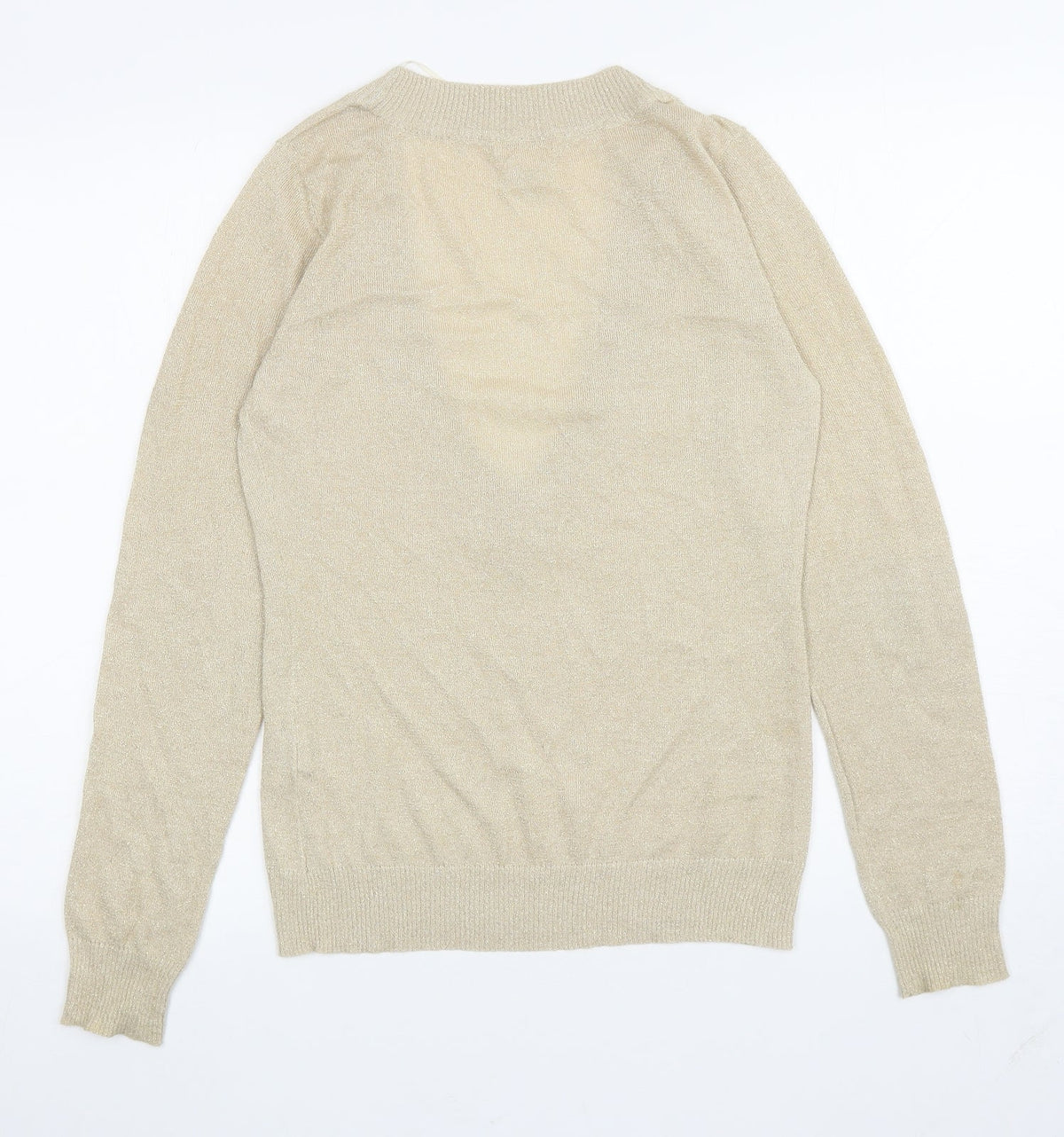Womens UK Size S H&M Gold Pullover Jumper