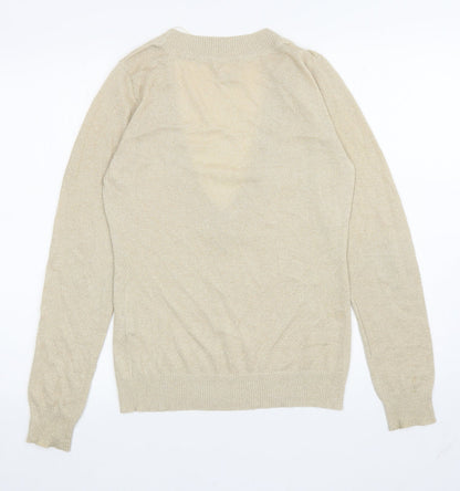 Womens UK Size S H&M Gold Pullover Jumper
