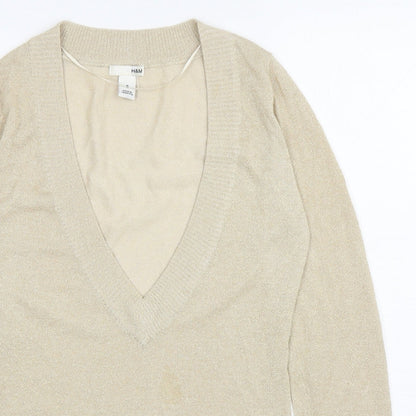 Womens UK Size S H&M Gold Pullover Jumper
