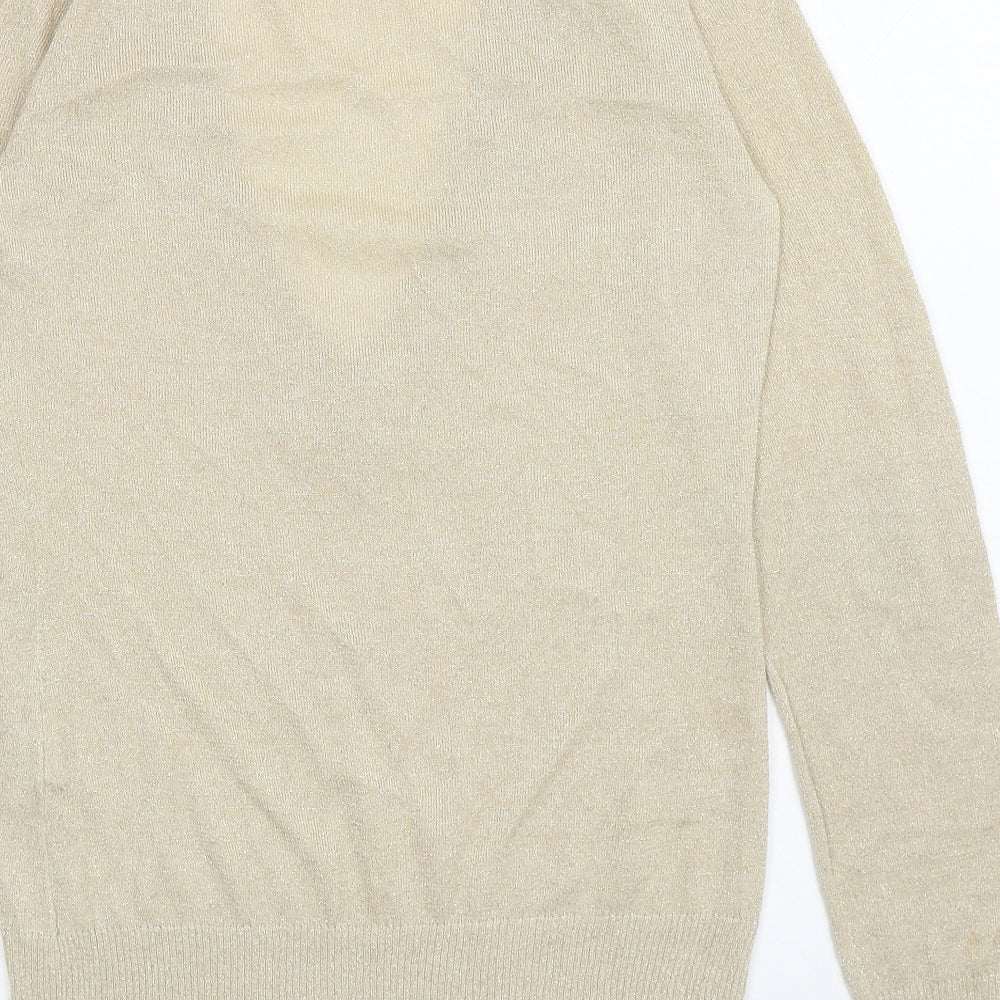 Womens UK Size S H&M Gold Pullover Jumper