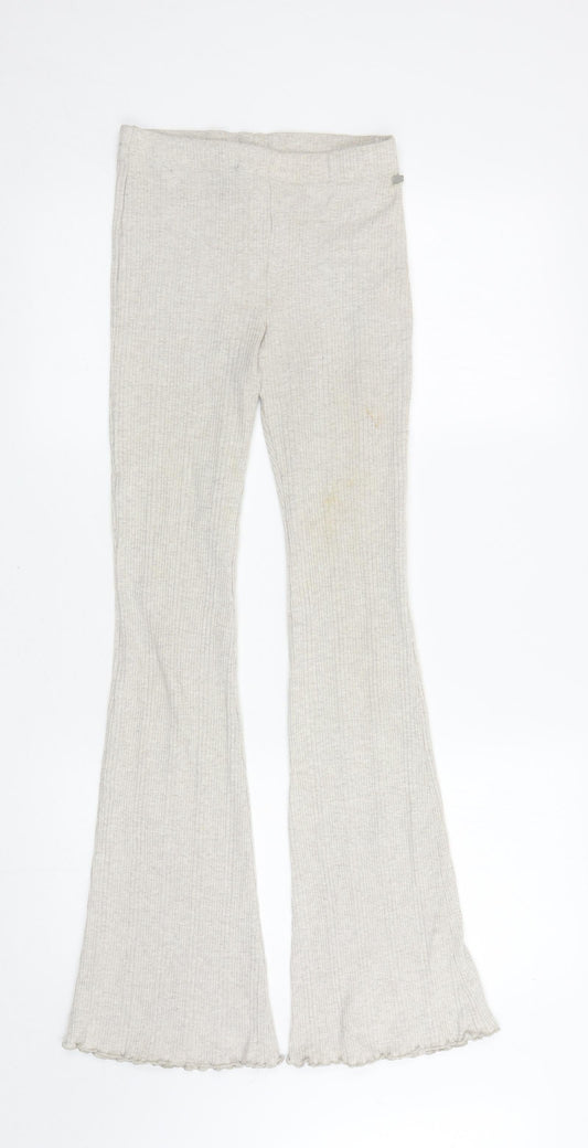Womens UK Size S Pull & Bear Regular Fit Sweatpants Beige Trousers