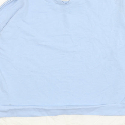 F&F Womens Blue Cotton Pullover Sweatshirt Size 10 Button - Chicago