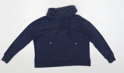TU Womens Blue Roll Neck Polyester Pullover Jumper Size 8