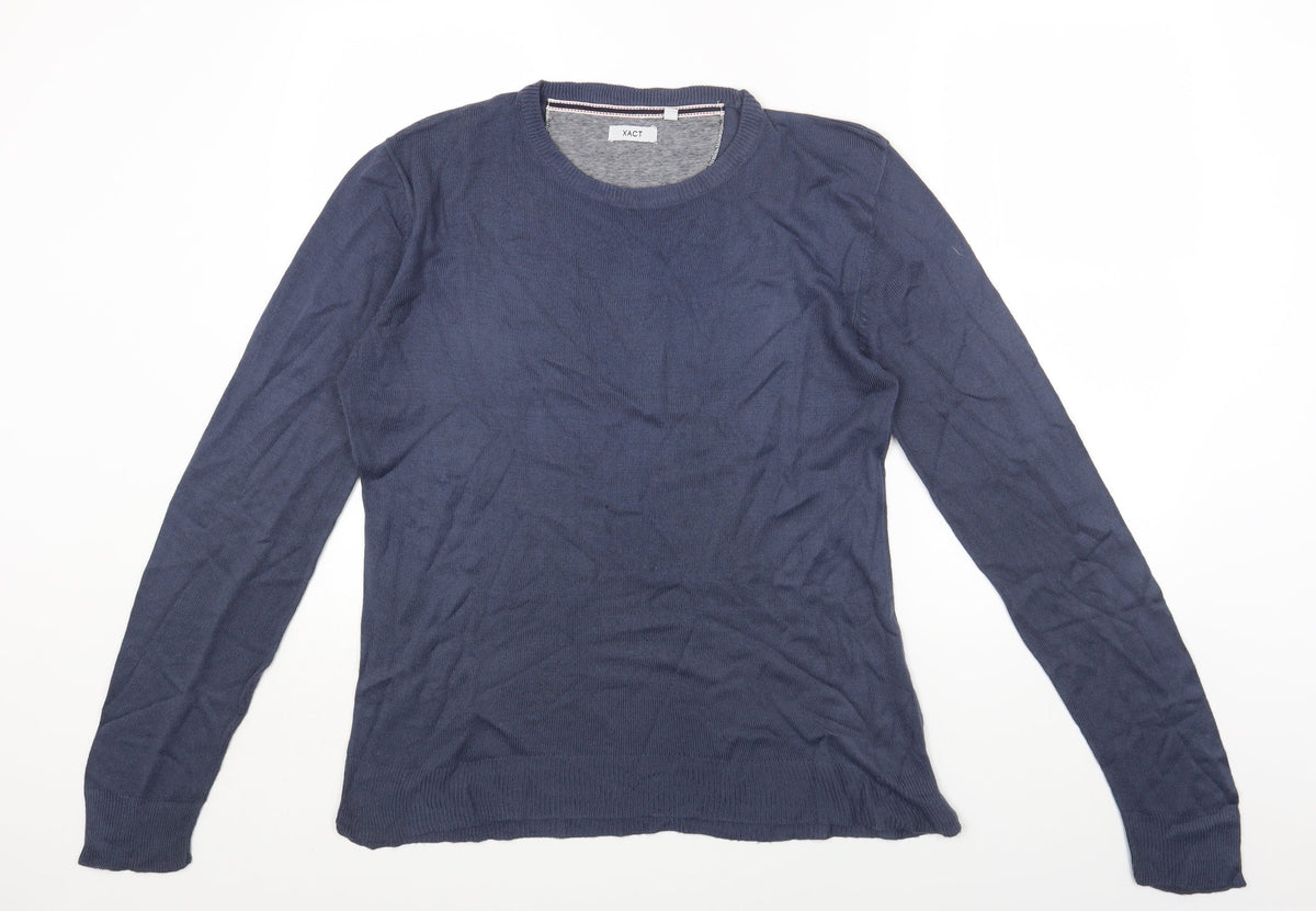 XACT Womens Blue Round Neck Acrylic Pullover Jumper Size M