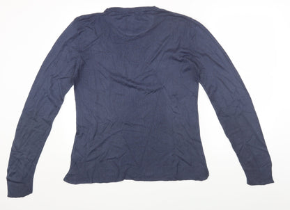 XACT Womens Blue Round Neck Acrylic Pullover Jumper Size M