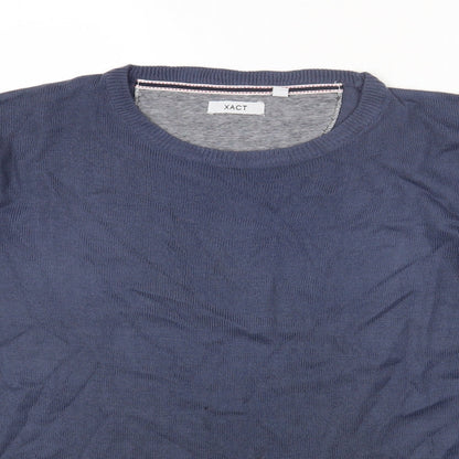 XACT Womens Blue Round Neck Acrylic Pullover Jumper Size M