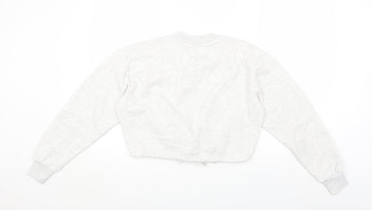 Pink Soda Womens Grey Round Neck Cotton Pullover Jumper Size 8