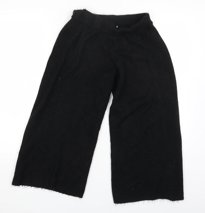 Michelle Keegan Womens Black Acrylic Jogger Trousers Size M L20 in Regular