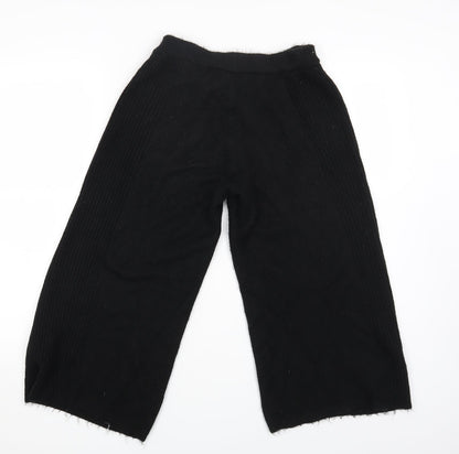Michelle Keegan Womens Black Acrylic Jogger Trousers Size M L20 in Regular
